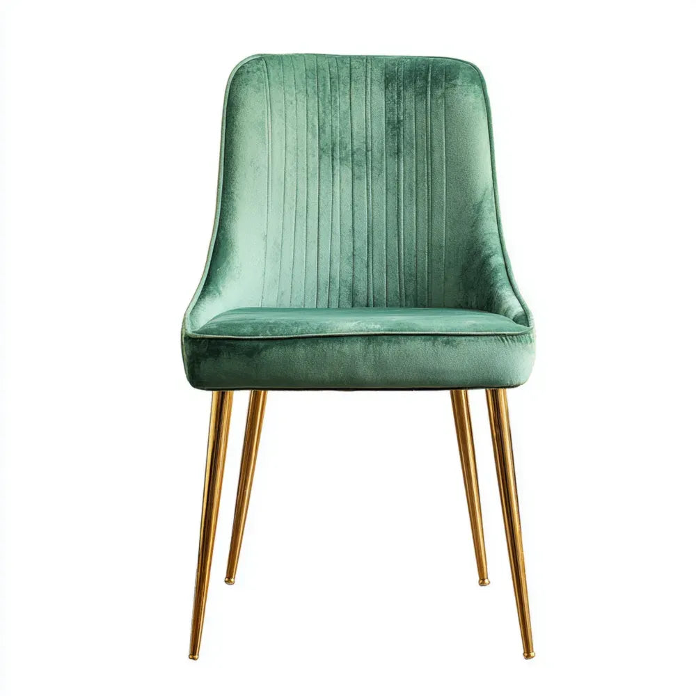 Dining Chair Velvet Upholstered 46x56x89 cm – Green – Modern Design