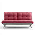 Sofa Bed Fabric Upholstery 180x90x40 cm - Red/Grey - Modern Design