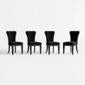 Dining Chairs Set Velvet Upholstered 45x55x90 cm - Black - Modern Design