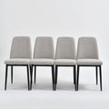 Dining Chairs Set of 4 Fabric Upholstered 45x52x85 cm - Light Grey - Modern Style
