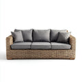 Patio Sofa Set Wicker 200x85x75 cm - Gray - Contemporary Design