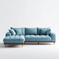 Sectional Sofa Set Fabric Upholstery 250x90x85 cm - Light Blue - Modern Design