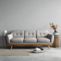 Three-Seater Sofa 200x85x75 cm - Fabric Upholstery - Light Gray - Modern Design